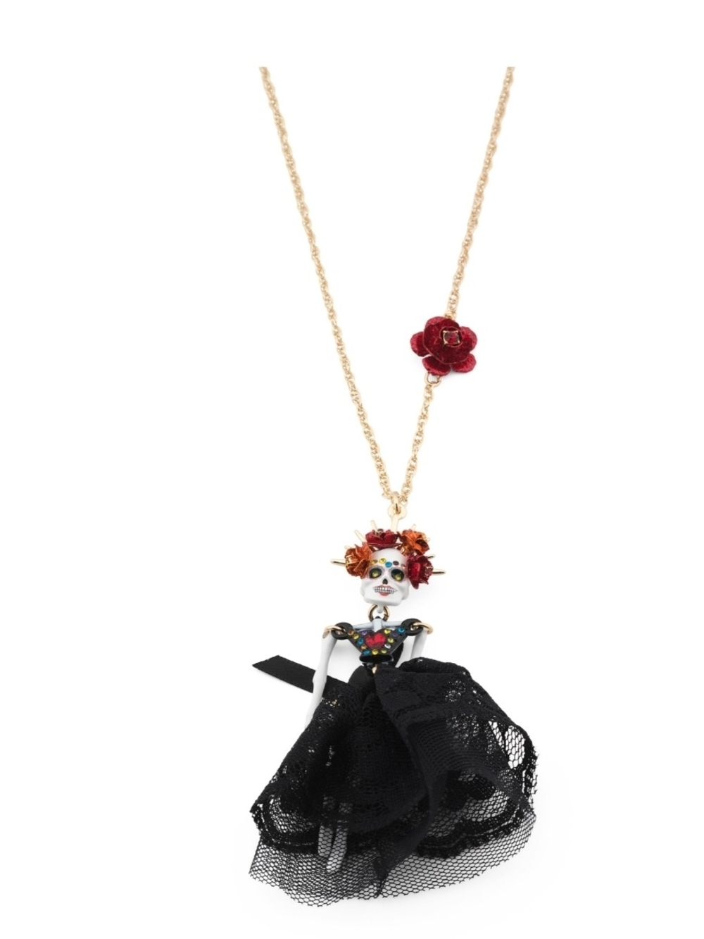 🖤▪️Betsey Johnson▪️ Sugar Skull Dark Bride Black Pendant Necklace